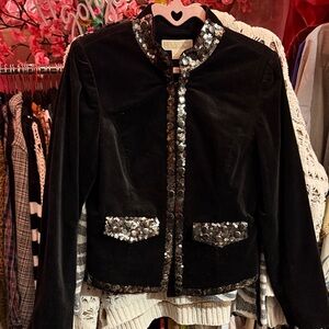 MICHAEL Michael Kors Black Blazer with Silver Sequins